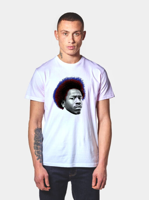 Allen Iverson Red And Blue Afro Fro T Shirt