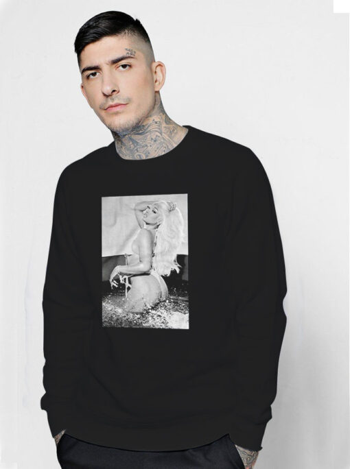 Black And White Megan Photo Sweatshirt