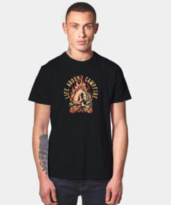 Campfire Vintage Style Camper Skull Vintage T Shirt