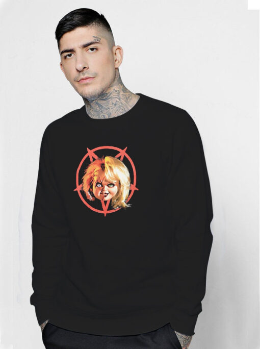 Chucky & Tiffany Pentagram Split Portrait Sweatshirt