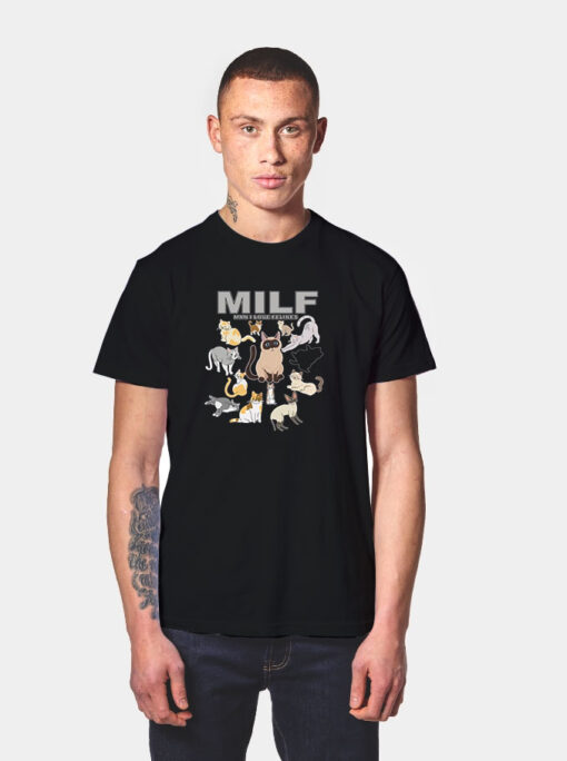 Cute Cats Milf Man I Love Felines Kids Vintage T Shirt