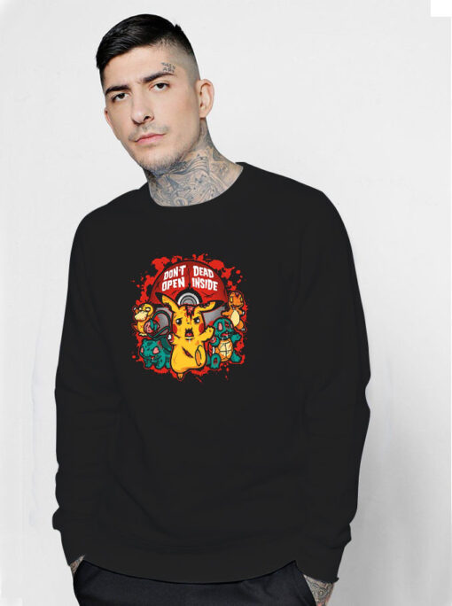 Don't Open Dead Inside Pikachu Zombie Pokemon Sweatshirt