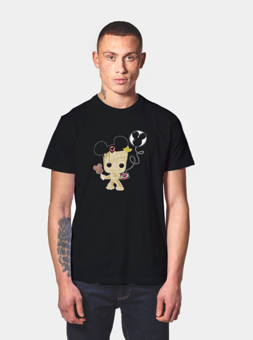 Funny Baby Groot And Mickey Ears T Shirt