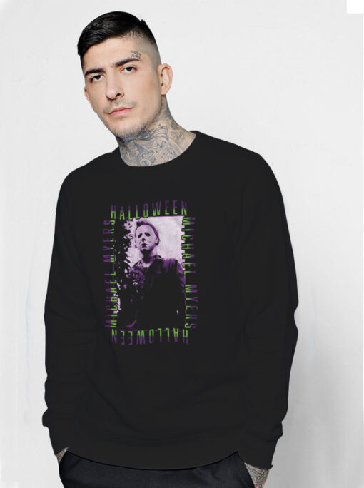 Halloween Michael Repeat Gradient Text Sweatshirt