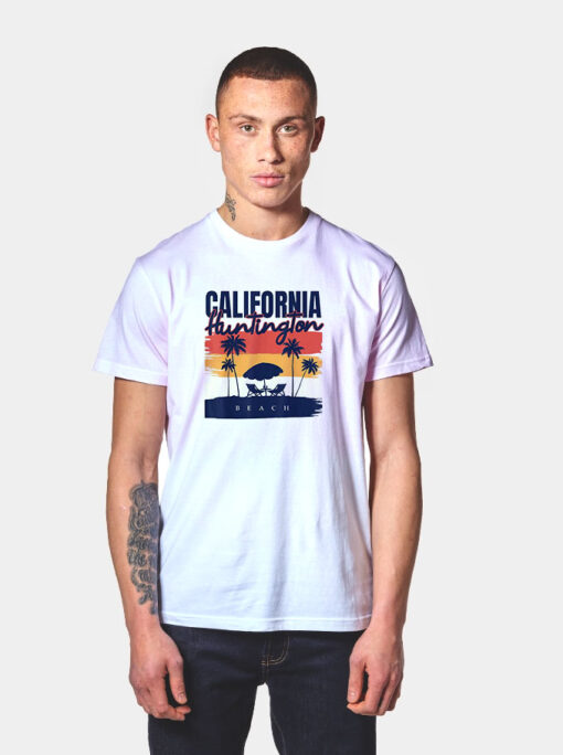 Huntington Beach California Vacation Ocean Palm T Shirt