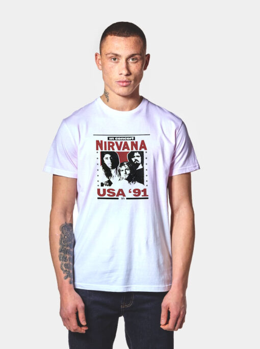 Nirvana USA Tour 91 Vintage T Shirt