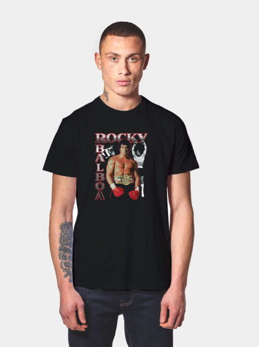 Rocky Rocky Three Photos Collage T Shirt