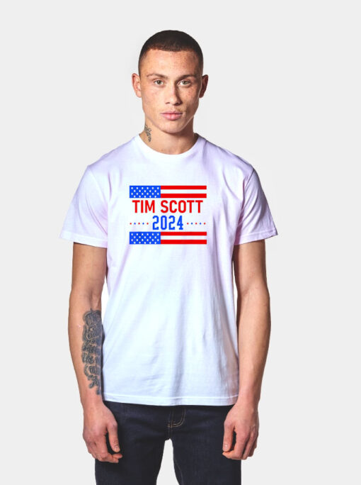 Tim Scott 2024 For President Flag T Shirt