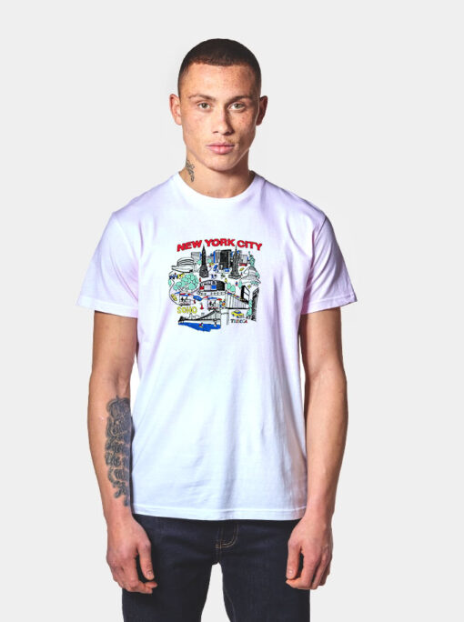 New York City Map Soho Tribeca T Shirt