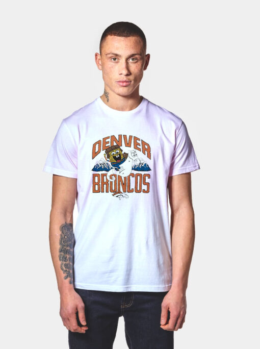 Retro SpongeBob X Denver Broncos T Shirt