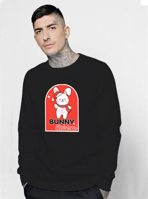 Baby Bunny Christmas Illustration Sweatshirt