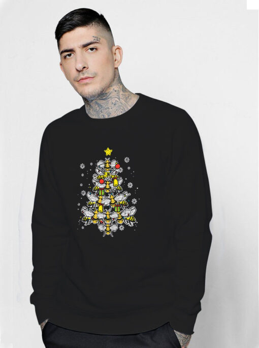 Bees Christmas Tree Xmas Beekeeper Sweatshirt