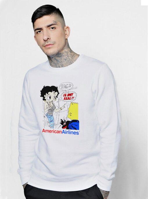 Betty Boop And Bart Simpson American Airlines Sweatshirt