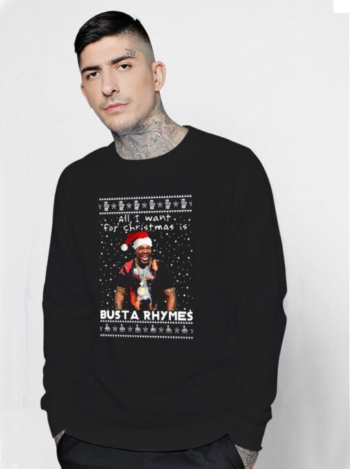Busta Rhymes Rapper Ugly Christmas Sweatshirt