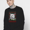 Cat Meme Dinner Ugly Christmas Funny Sweatshirt