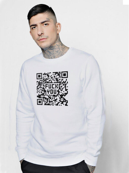 Fuck You QR Code Graphic Sweatshirt