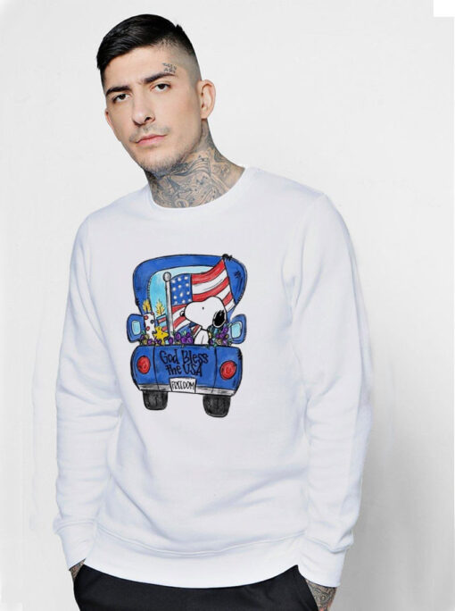 God Bless The USA Freedom A Nice Snoopy Sweatshirt