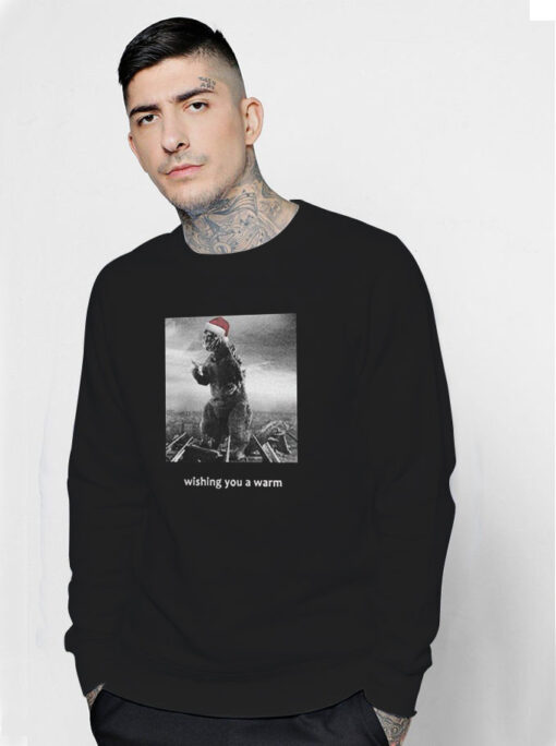 Godzilla Christmas Wishing You A Warm Sweatshirt