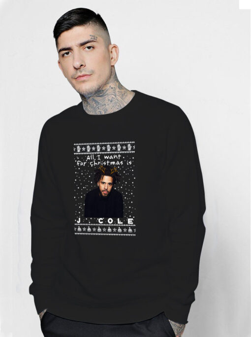 J Cole Rapper Ugly Christmas Sweatshirt