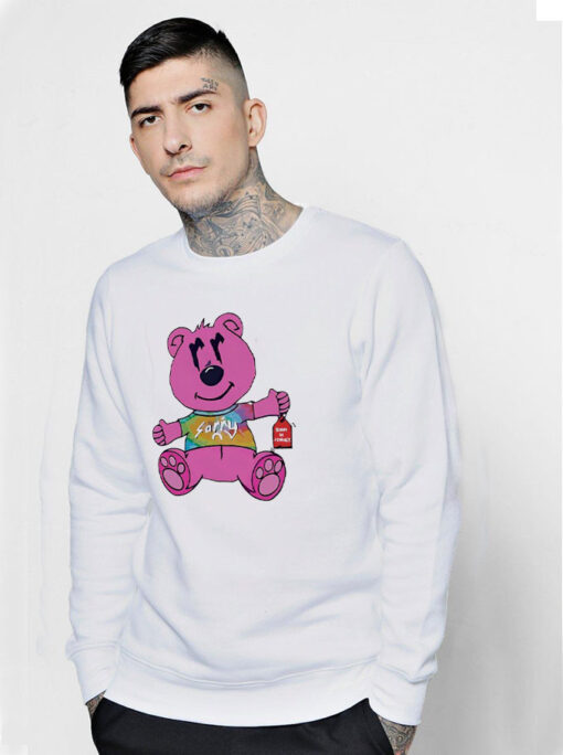 Joe Burrow wears Sorry in Advance's Pink Bear Sweatshirt