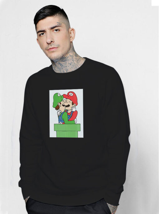 Mario And Luigi Kissing Funny Sweatshirt