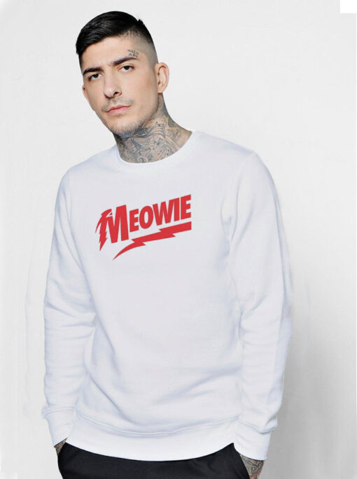 Meowie David Bowie Parody Sweatshirt