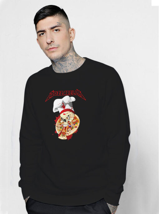 Metallica Inspired Mozzarella Pizza Sweatshirt