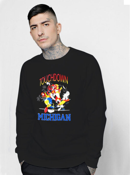 Michigan Wolverine Football Looney Tunes Touch Down Sweatshirt