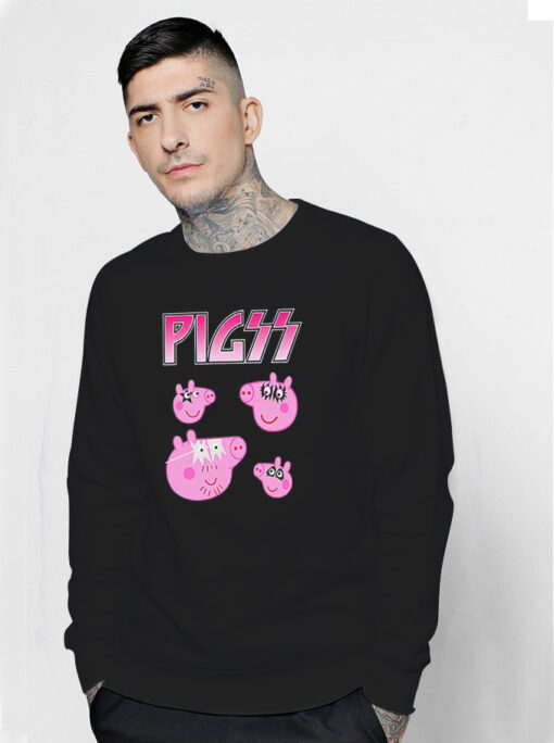 Pigs Peppa Pig x Kiss Band Parody Sweatshirt