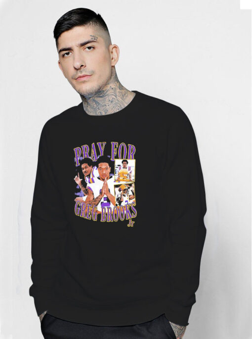 Pray for Greg Brooks picture Collage Sweatshirt