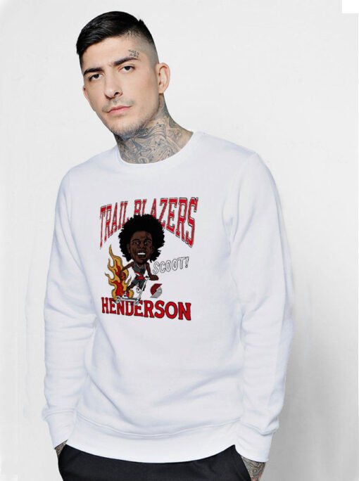 Scoot Henderson Portland Trail Blazers Homage Caricature Sweatshirt