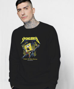 Spongebob Squarepants Heavy Metal Rock Graphic Sweatshirt