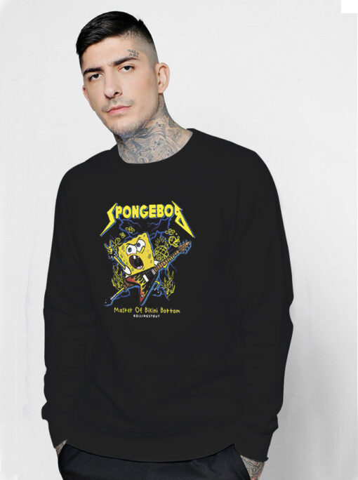 Spongebob Squarepants Heavy Metal Rock Graphic Sweatshirt