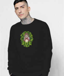 Stoner Sloth Smoking In Weed Garden Sweatshirt