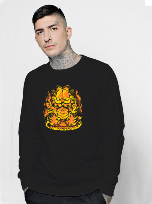 Three Layer Ritual Garfield And Lasagna Sweatshirt