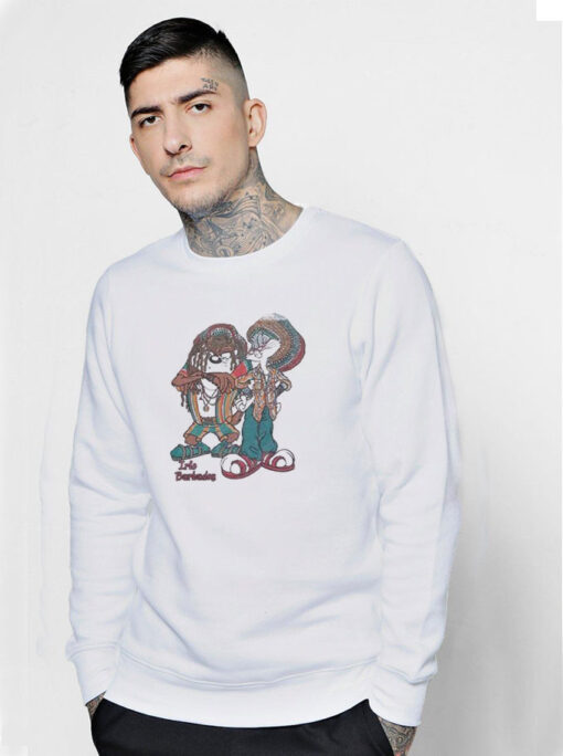 Vintage 90s Bugs Bunny And Taz Devil Reggae Sweatshirt