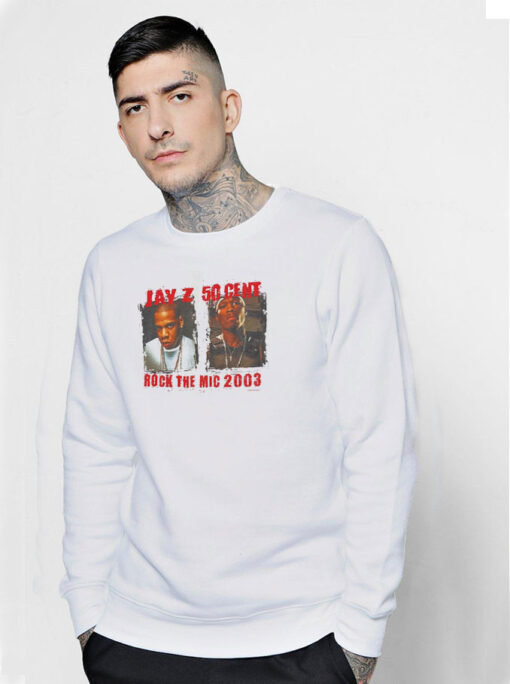 Vintage Jay Z 50 Cent Rock The Mic 2003 Sweatshirt