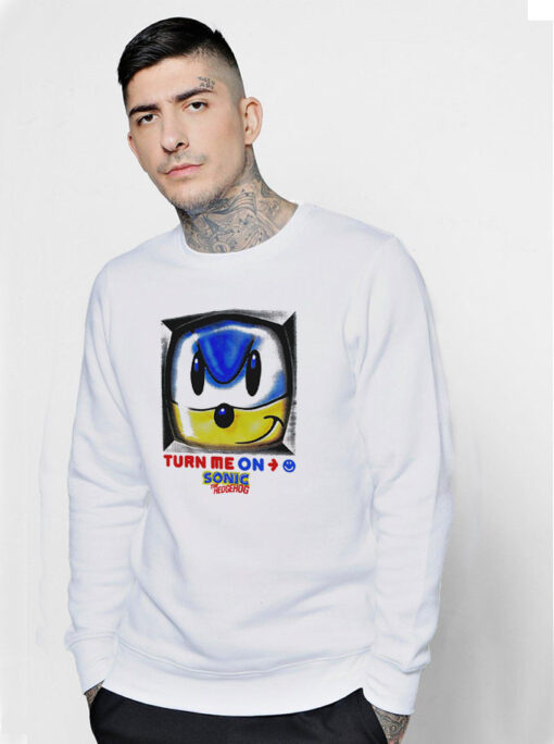 Vintage Sonic The Hedgehog Turn Me On Sweatshirt