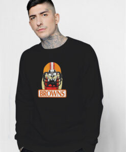 Warner Bros Tasmanian Devil Taz Cleveland Browns Helmet Sweatshirt