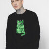 Watercolor Green Christmas Cat Sweatshirt