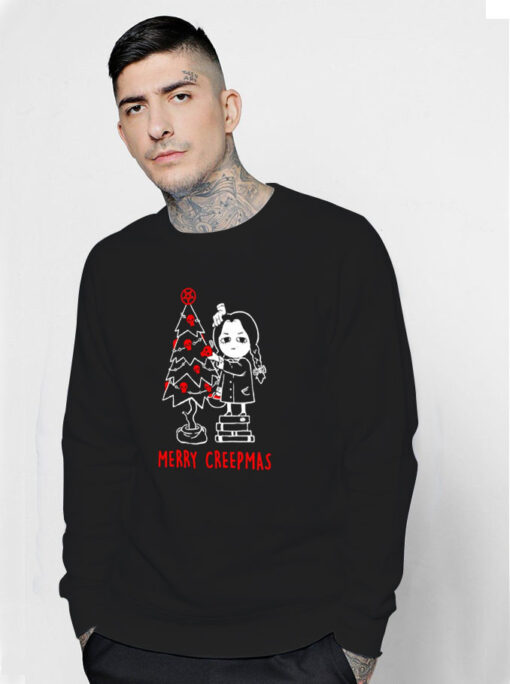 Wednesday Addams And Thing Merry Creepmas Sweatshirt