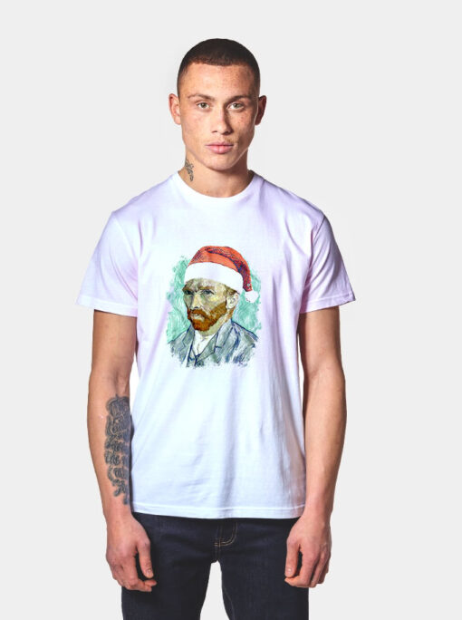 Van Gogh In Santa Hat T Shirt